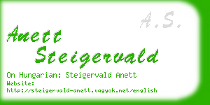 anett steigervald business card